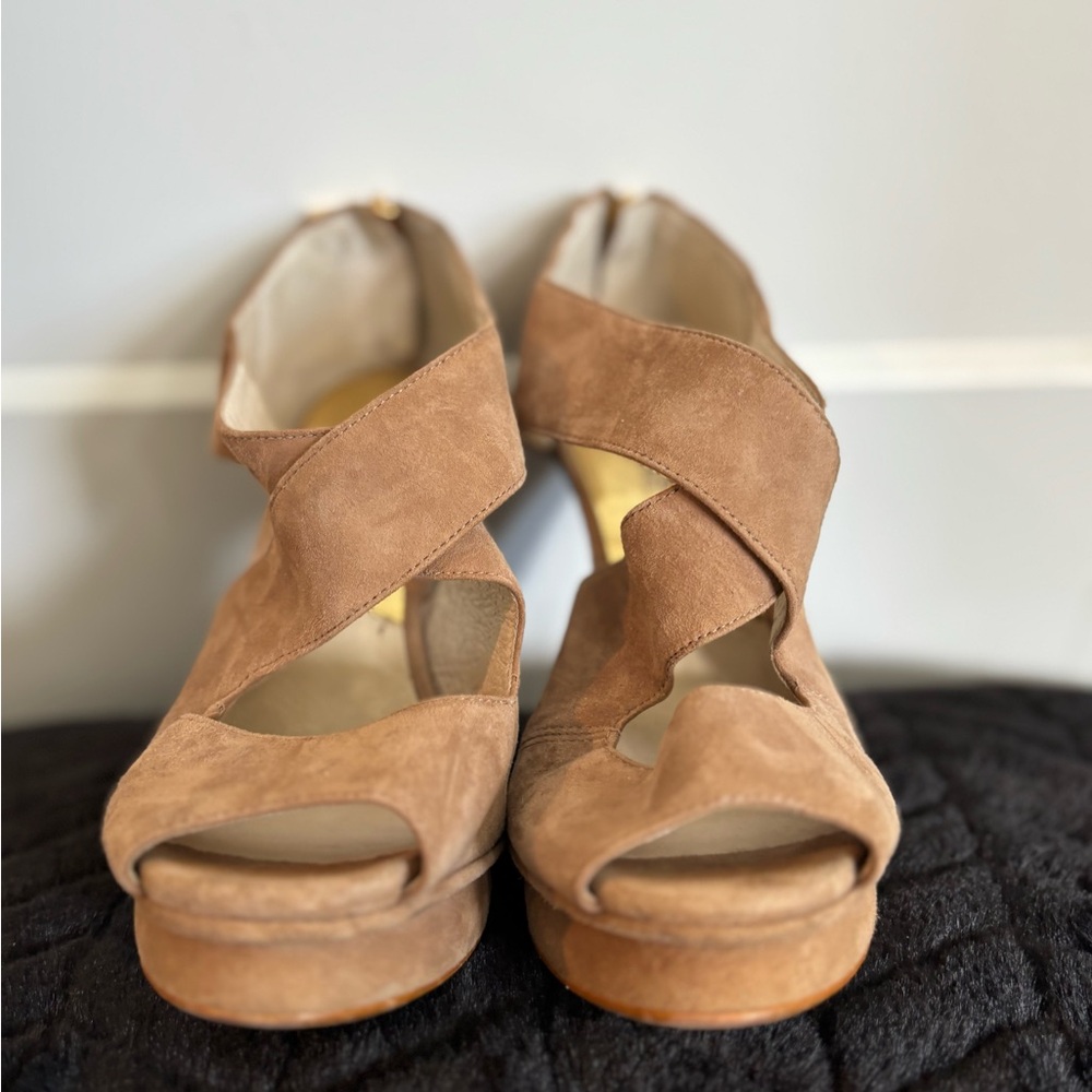 Michael Kors Women's Brown Suede Sandal Heels Size 8.5